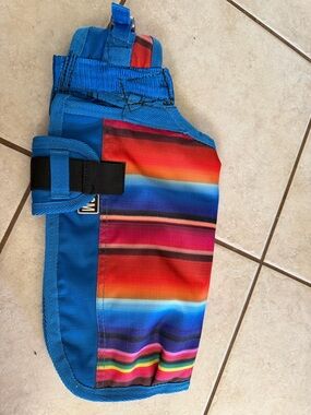 Colorful Striped Blue Dog Coat
